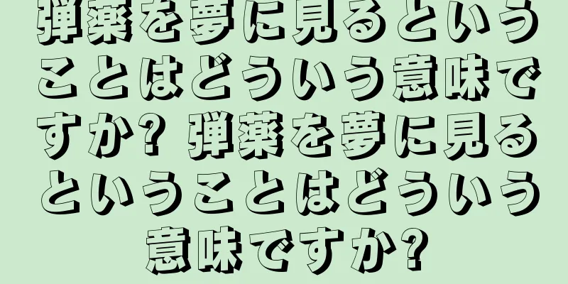 弾薬を夢に見るということはどういう意味ですか? 弾薬を夢に見るということはどういう意味ですか?