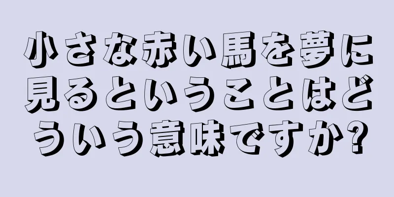 小さな赤い馬を夢に見るということはどういう意味ですか?