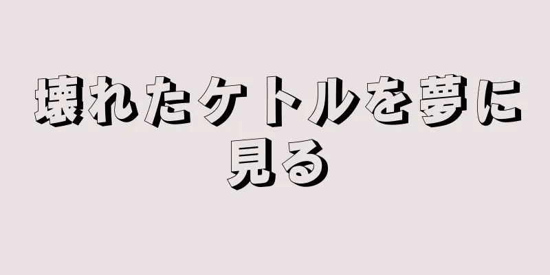 壊れたケトルを夢に見る