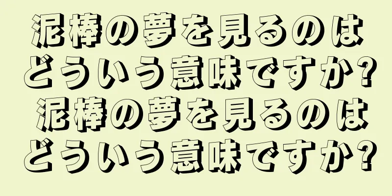 泥棒の夢を見るのはどういう意味ですか? 泥棒の夢を見るのはどういう意味ですか?