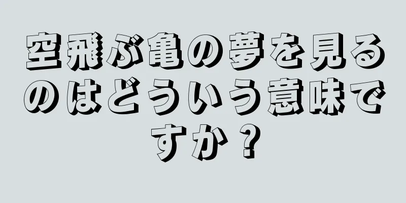 空飛ぶ亀の夢を見るのはどういう意味ですか？
