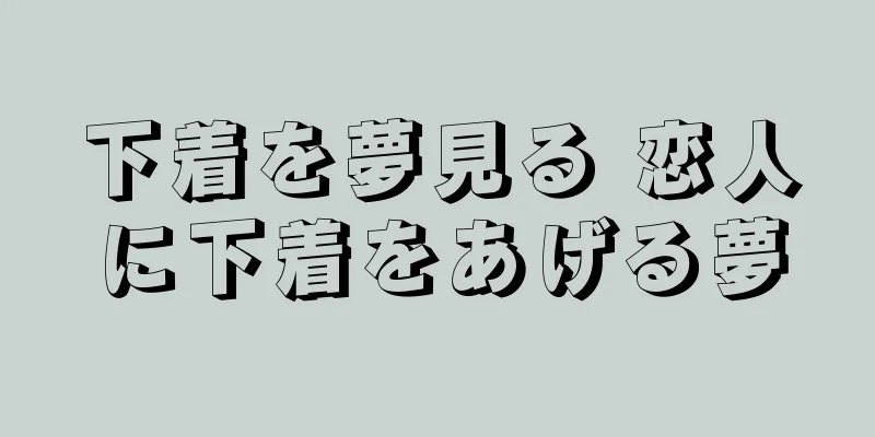 下着を夢見る 恋人に下着をあげる夢