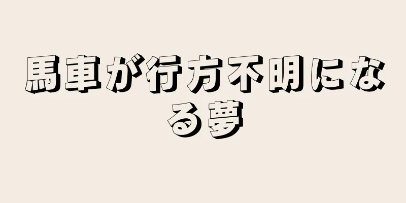 馬車が行方不明になる夢