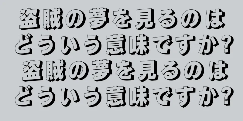 盗賊の夢を見るのはどういう意味ですか? 盗賊の夢を見るのはどういう意味ですか?