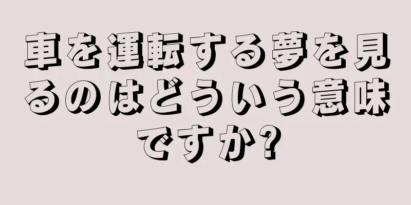 車を運転する夢を見るのはどういう意味ですか?