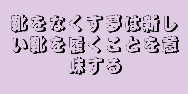 靴をなくす夢は新しい靴を履くことを意味する