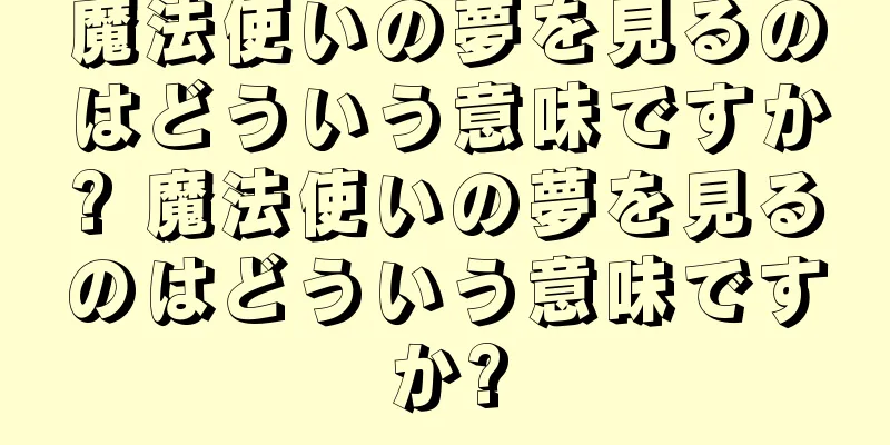 魔法使いの夢を見るのはどういう意味ですか? 魔法使いの夢を見るのはどういう意味ですか?