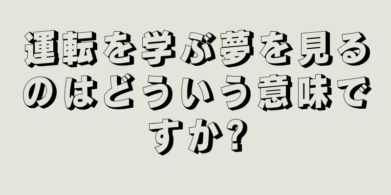 運転を学ぶ夢を見るのはどういう意味ですか?