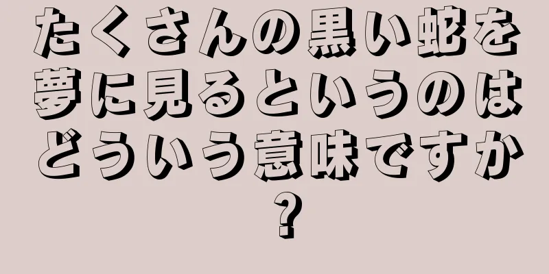 たくさんの黒い蛇を夢に見るというのはどういう意味ですか？