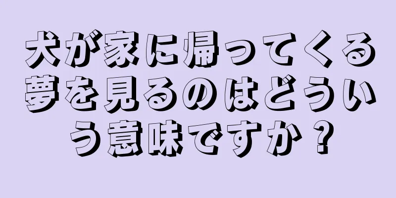 犬が家に帰ってくる夢を見るのはどういう意味ですか？