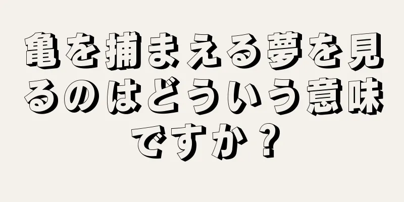 亀を捕まえる夢を見るのはどういう意味ですか？