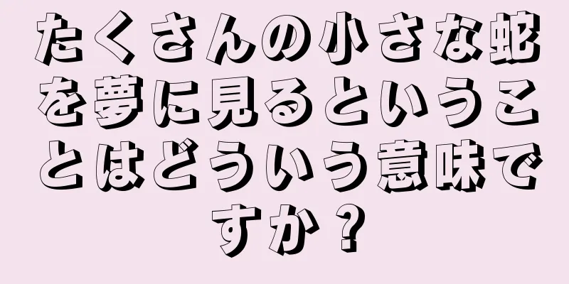 たくさんの小さな蛇を夢に見るということはどういう意味ですか？