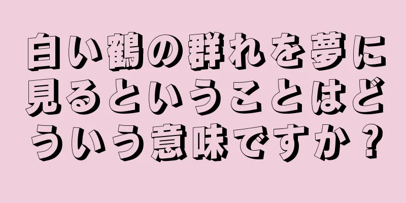 白い鶴の群れを夢に見るということはどういう意味ですか？