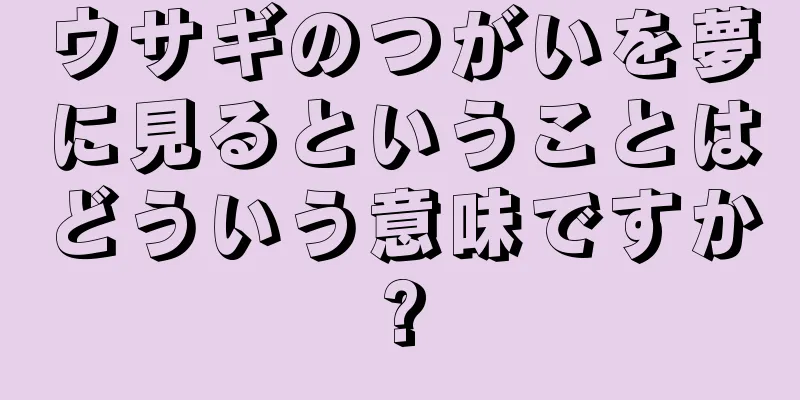 ウサギのつがいを夢に見るということはどういう意味ですか?