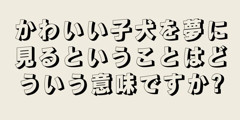 かわいい子犬を夢に見るということはどういう意味ですか?