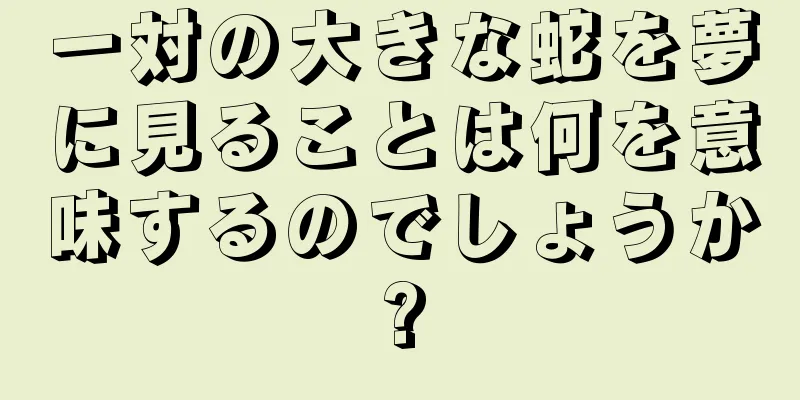 一対の大きな蛇を夢に見ることは何を意味するのでしょうか?