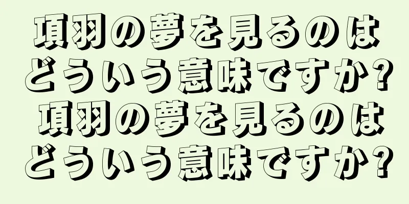 項羽の夢を見るのはどういう意味ですか? 項羽の夢を見るのはどういう意味ですか?