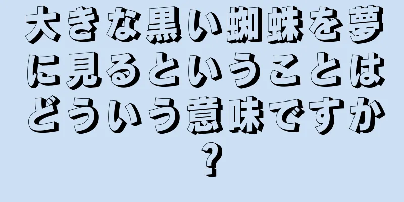 大きな黒い蜘蛛を夢に見るということはどういう意味ですか？