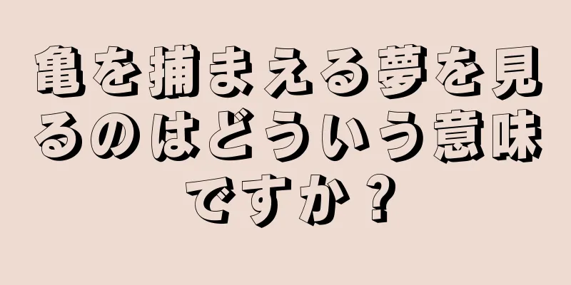 亀を捕まえる夢を見るのはどういう意味ですか？