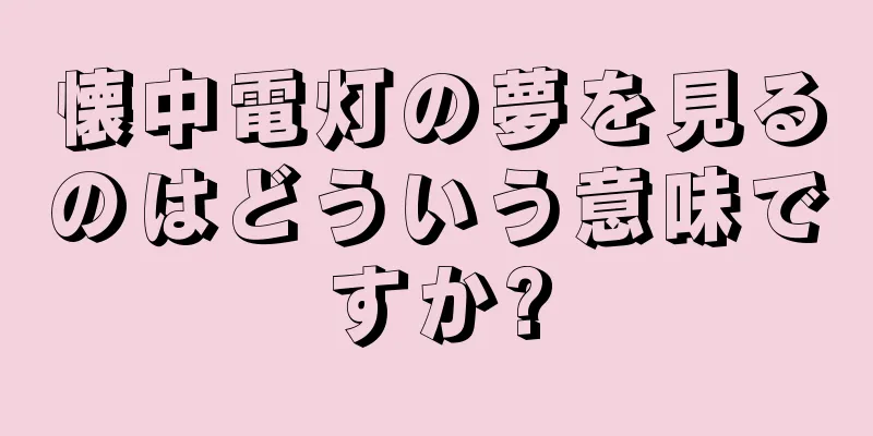 懐中電灯の夢を見るのはどういう意味ですか?