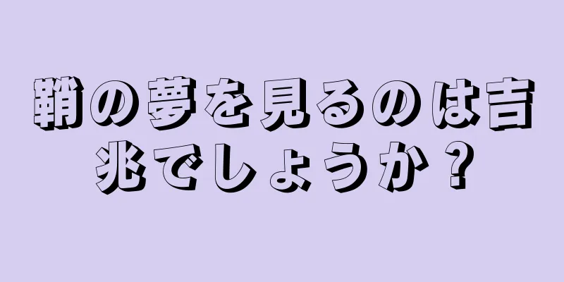 鞘の夢を見るのは吉兆でしょうか？