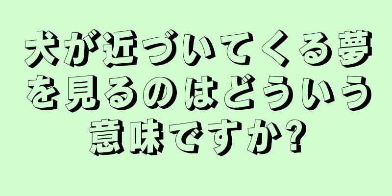 犬が近づいてくる夢を見るのはどういう意味ですか?