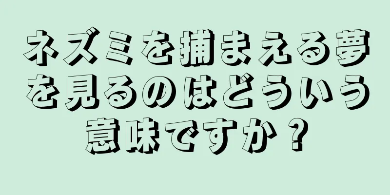 ネズミを捕まえる夢を見るのはどういう意味ですか？