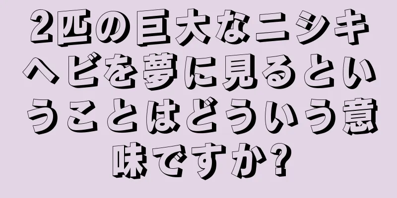 2匹の巨大なニシキヘビを夢に見るということはどういう意味ですか?