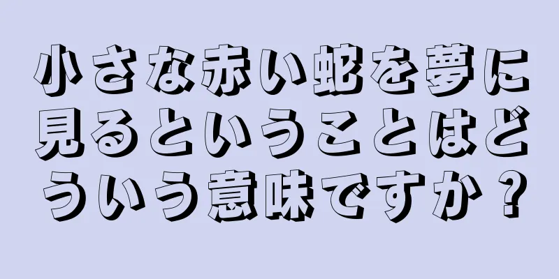 小さな赤い蛇を夢に見るということはどういう意味ですか？