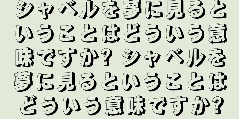 シャベルを夢に見るということはどういう意味ですか? シャベルを夢に見るということはどういう意味ですか?