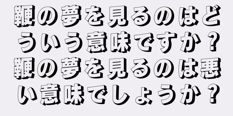 鞭の夢を見るのはどういう意味ですか？鞭の夢を見るのは悪い意味でしょうか？