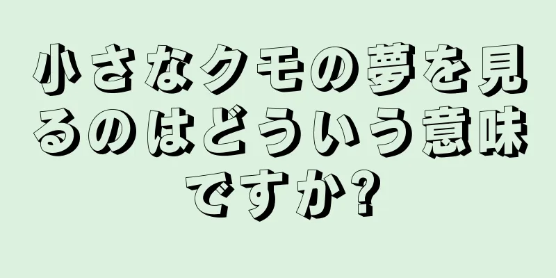 小さなクモの夢を見るのはどういう意味ですか?