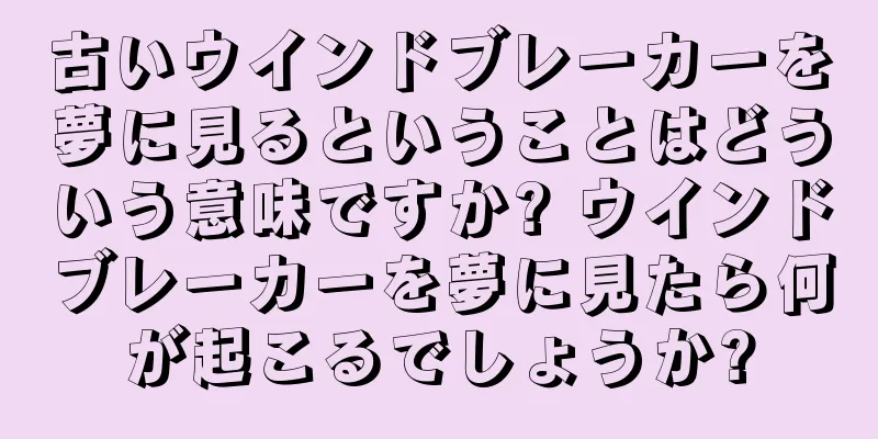 古いウインドブレーカーを夢に見るということはどういう意味ですか? ウインドブレーカーを夢に見たら何が起こるでしょうか?