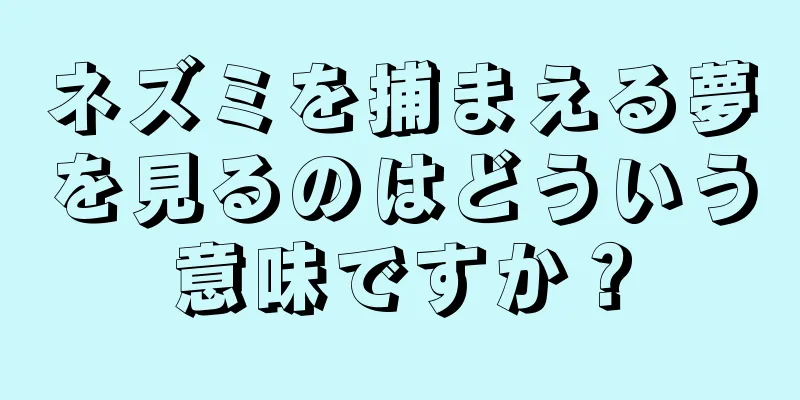 ネズミを捕まえる夢を見るのはどういう意味ですか？