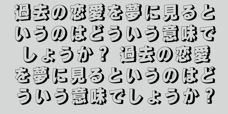 過去の恋愛を夢に見るというのはどういう意味でしょうか？ 過去の恋愛を夢に見るというのはどういう意味でしょうか？