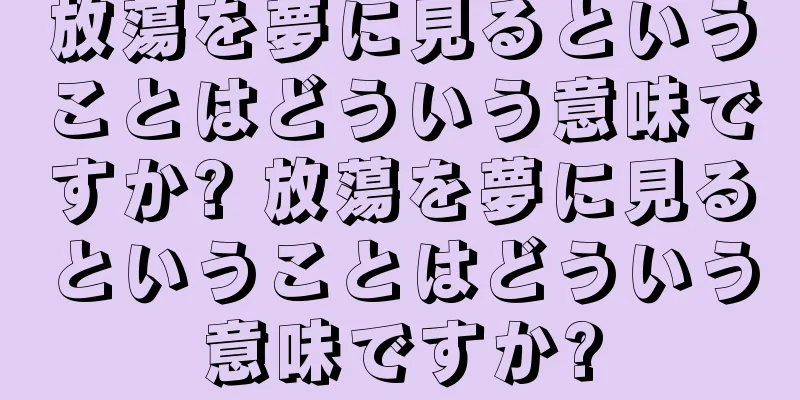 放蕩を夢に見るということはどういう意味ですか? 放蕩を夢に見るということはどういう意味ですか?