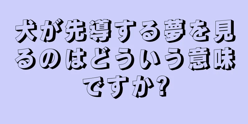 犬が先導する夢を見るのはどういう意味ですか?