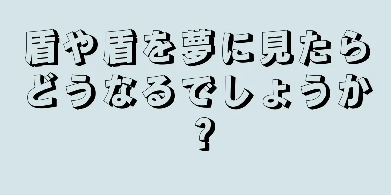 盾や盾を夢に見たらどうなるでしょうか？