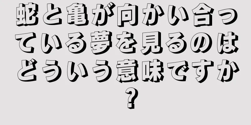 蛇と亀が向かい合っている夢を見るのはどういう意味ですか？