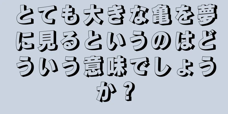 とても大きな亀を夢に見るというのはどういう意味でしょうか？