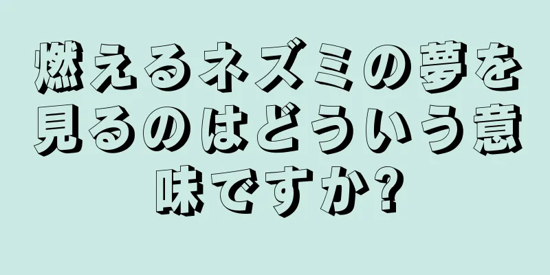 燃えるネズミの夢を見るのはどういう意味ですか?