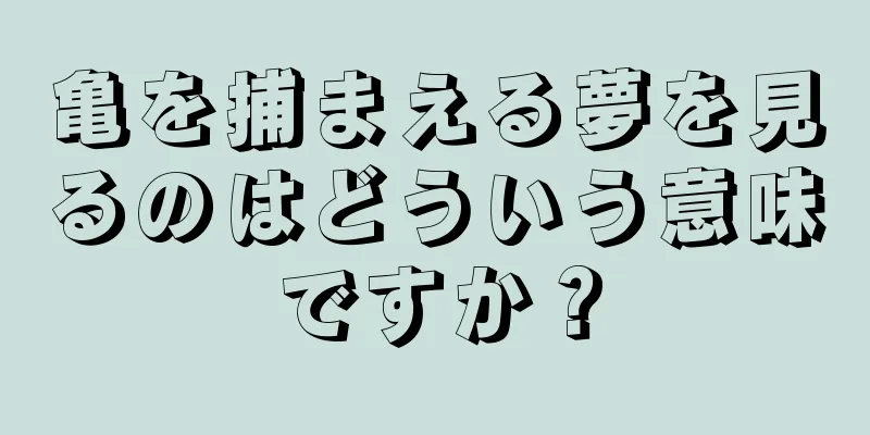 亀を捕まえる夢を見るのはどういう意味ですか？