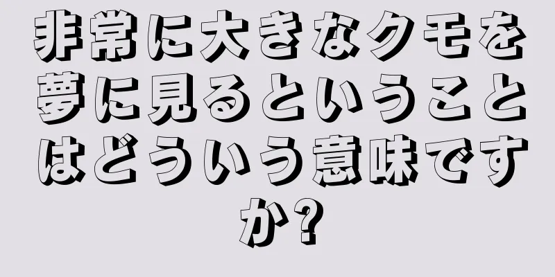 非常に大きなクモを夢に見るということはどういう意味ですか?