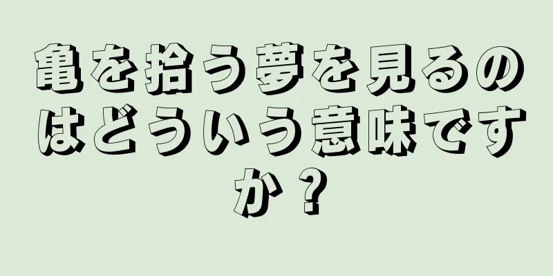 亀を拾う夢を見るのはどういう意味ですか？