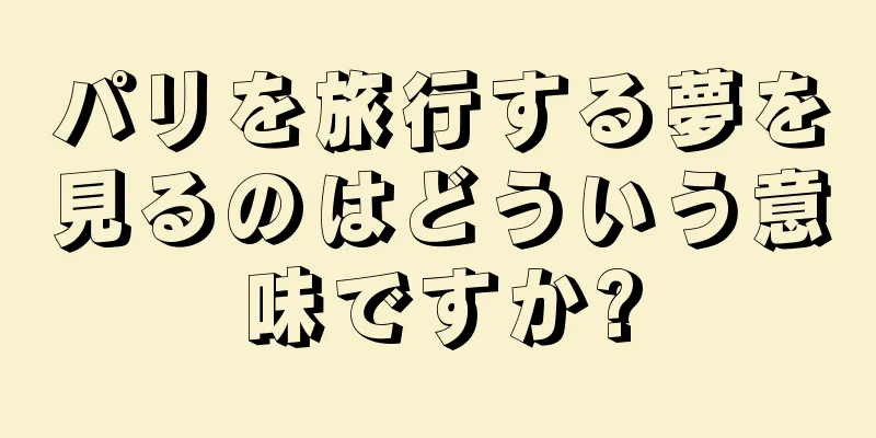 パリを旅行する夢を見るのはどういう意味ですか?