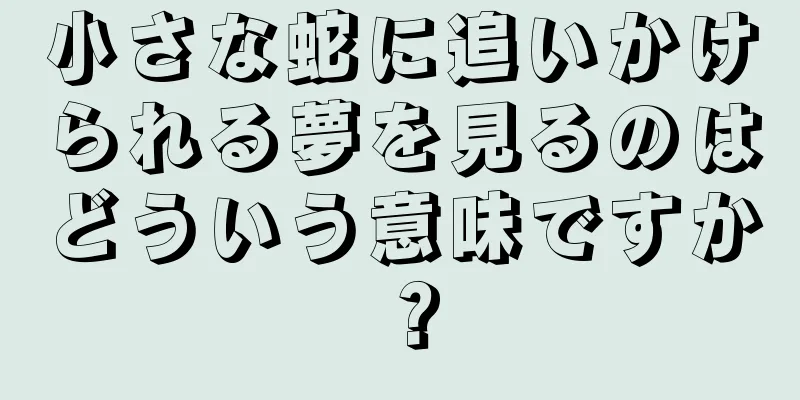 小さな蛇に追いかけられる夢を見るのはどういう意味ですか？