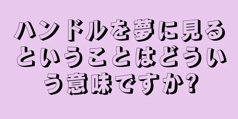 ハンドルを夢に見るということはどういう意味ですか?