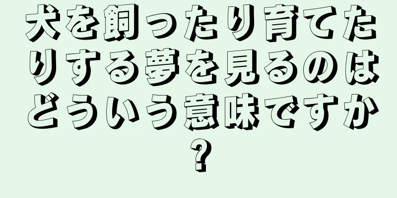 犬を飼ったり育てたりする夢を見るのはどういう意味ですか?