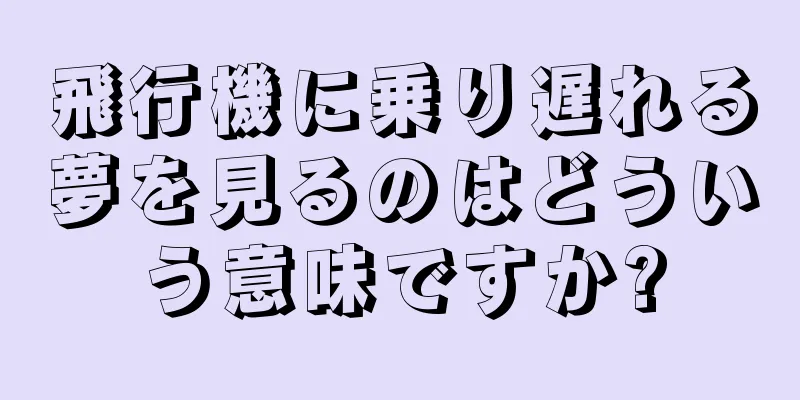 飛行機に乗り遅れる夢を見るのはどういう意味ですか?
