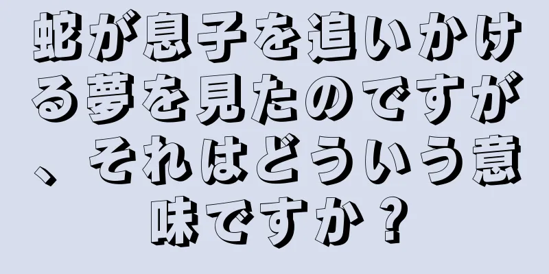 蛇が息子を追いかける夢を見たのですが、それはどういう意味ですか？